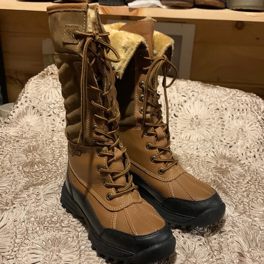 New SoftMoc tall Shakira leather faux fur lined boots